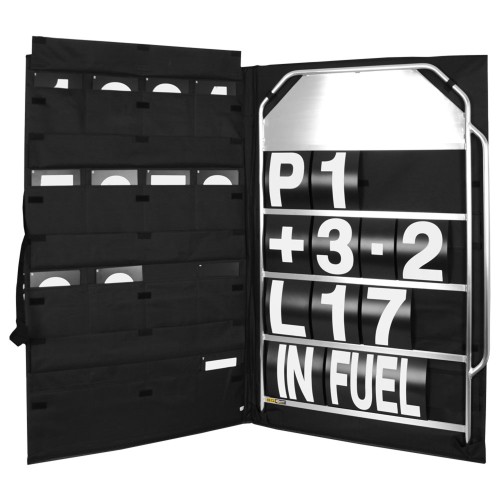 BG Racing Large Aluminium Pit Board, Bag and Number Set