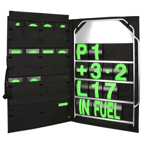 BG Racing Large Aluminium Pit Board, Bag and Number Set