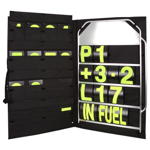 BG Racing Large Aluminium Pit Board, Bag and Number Set