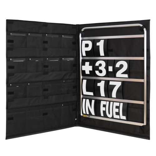 BG Racing Standard Aluminium Pit Board, Bag and Number Set