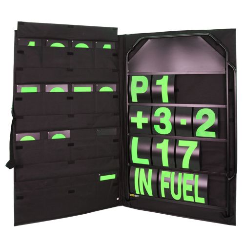 BG Racing Large Aluminium Pit Board, Bag and Number Set