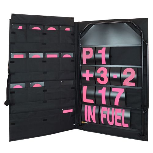 BG Racing Large Aluminium Pit Board, Bag and Number Set