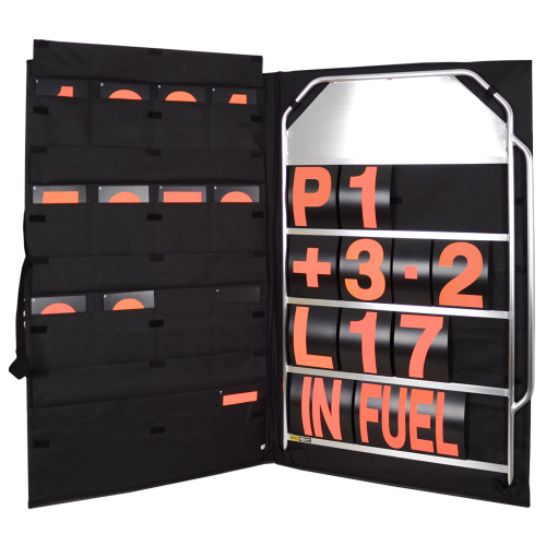 BG Racing Large Aluminium Pit Board, Bag and Number Set