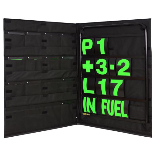BG Racing Standard Aluminium Pit Board, Bag and Number Set