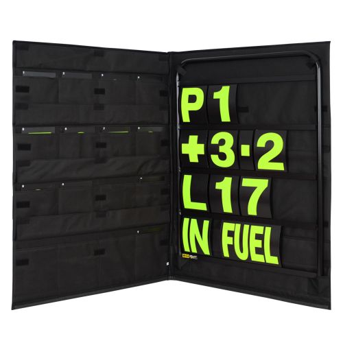BG Racing Standard Aluminium Pit Board, Bag and Number Set