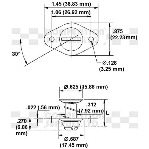 Drag Race Solutions 4310-550E-B Quarter Turn Self Eject Fastener [Small Slot Head, Aluminum, Black, 5/16 In. Diameter X 0.550 In. Grip, Set Of 10