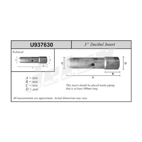 Jetex Decibel insert [3 inch] [aluminised steel] L=280mm