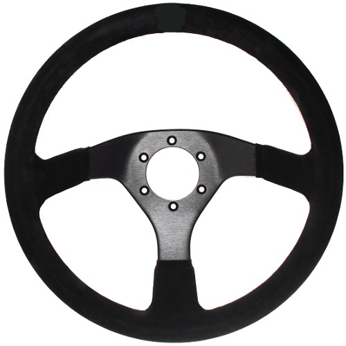 APS Sprint 380mm Flat Leather 3 Spoke Steering Wheel