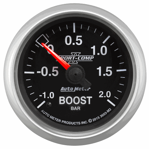 AutoMeter Sport-Comp II -1 - +2 BAR Mechanical Boost Gauge