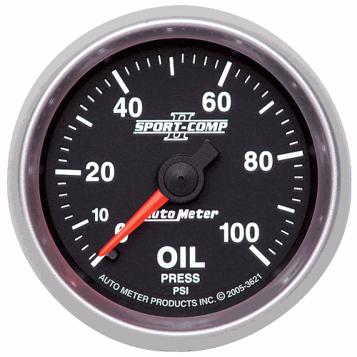 AutoMeter Sport-Comp II 0-100 PSI Mechanical Oil Pressure Gauge