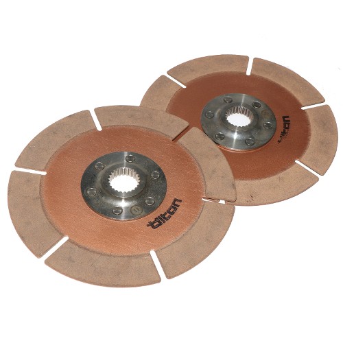 Tilton 7.25" (184mm) Sintered Metallic Clutch 6-Rivet Driven Plate Twin Pack. 1" x 24 Spline Suit Nissan & Honda applications.