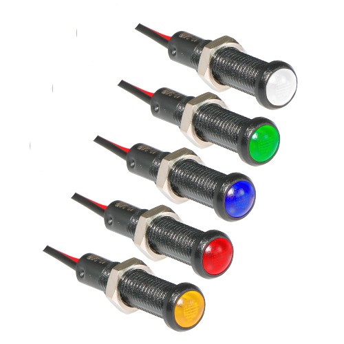 LED Pilot/Warning Lights, 6mm Mounting Hole