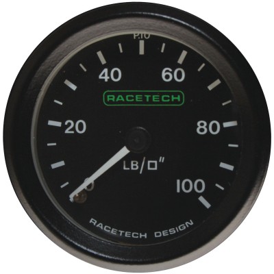 Racetech Mechanical Oil Pressure Gauge 0-100 PSI